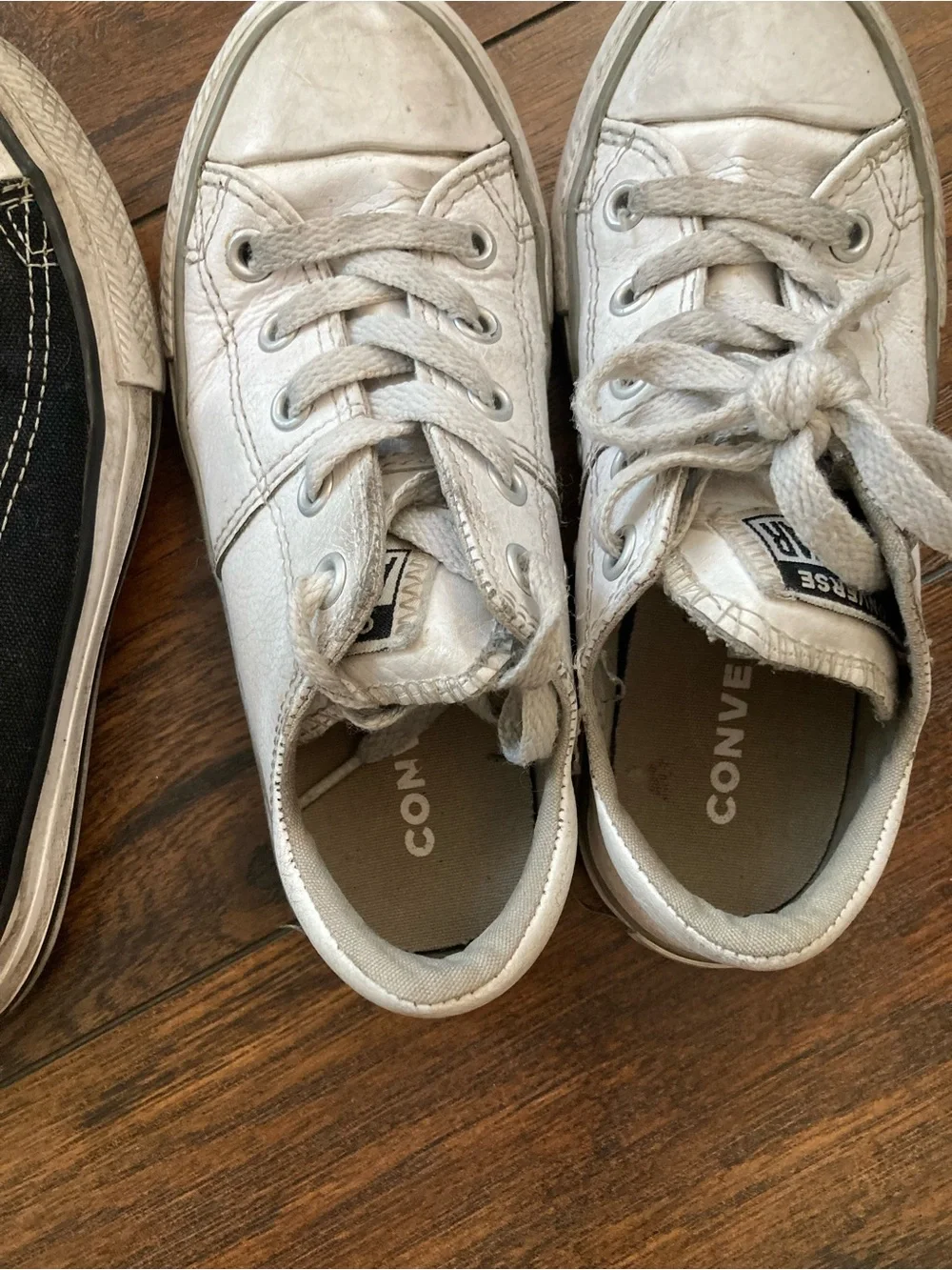 Converse Kids Black and Pink Canvas Sneakers